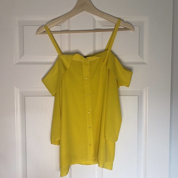Bright Yellow Sweetheart Thin Strap Blouse. - Picture 1 of 6